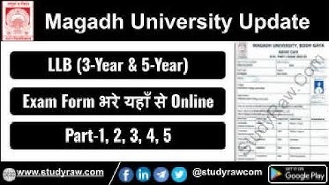 Magadh University LLB Part 1 2 3 4 5 Exam Form 2025 How to Apply, Last Date
