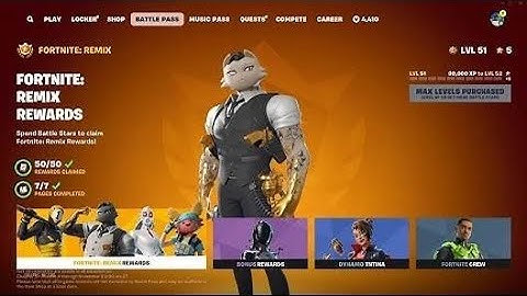 MOSTRANDO TODO el PASE de BATALLA de FORTNITE CAPÍTULO 2 REMIX!  COMPLETO