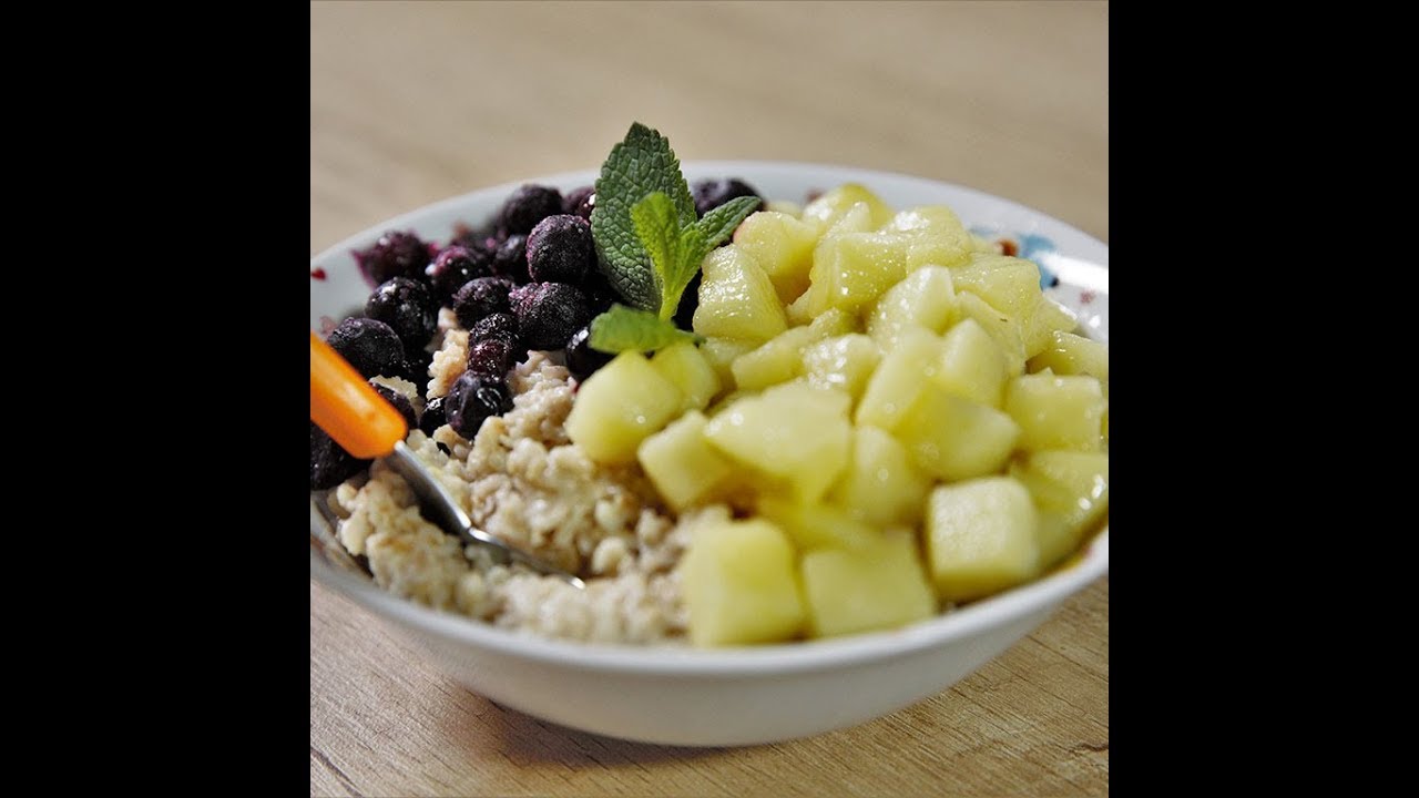 Coconut Oat Bran Porridge With Apple and Blackcurrants YouTube