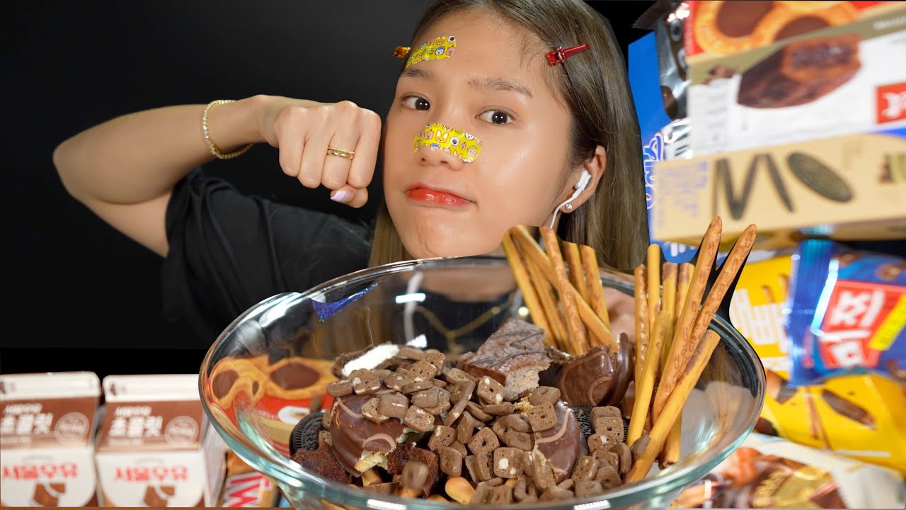 MUKBANG ASMR | 초코탕 DESSERT (누가 저 사람 광대 좀 내려주세요) 자막O