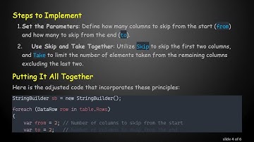 How to Remove First and Last 2 Columns from a DataRow in C#
