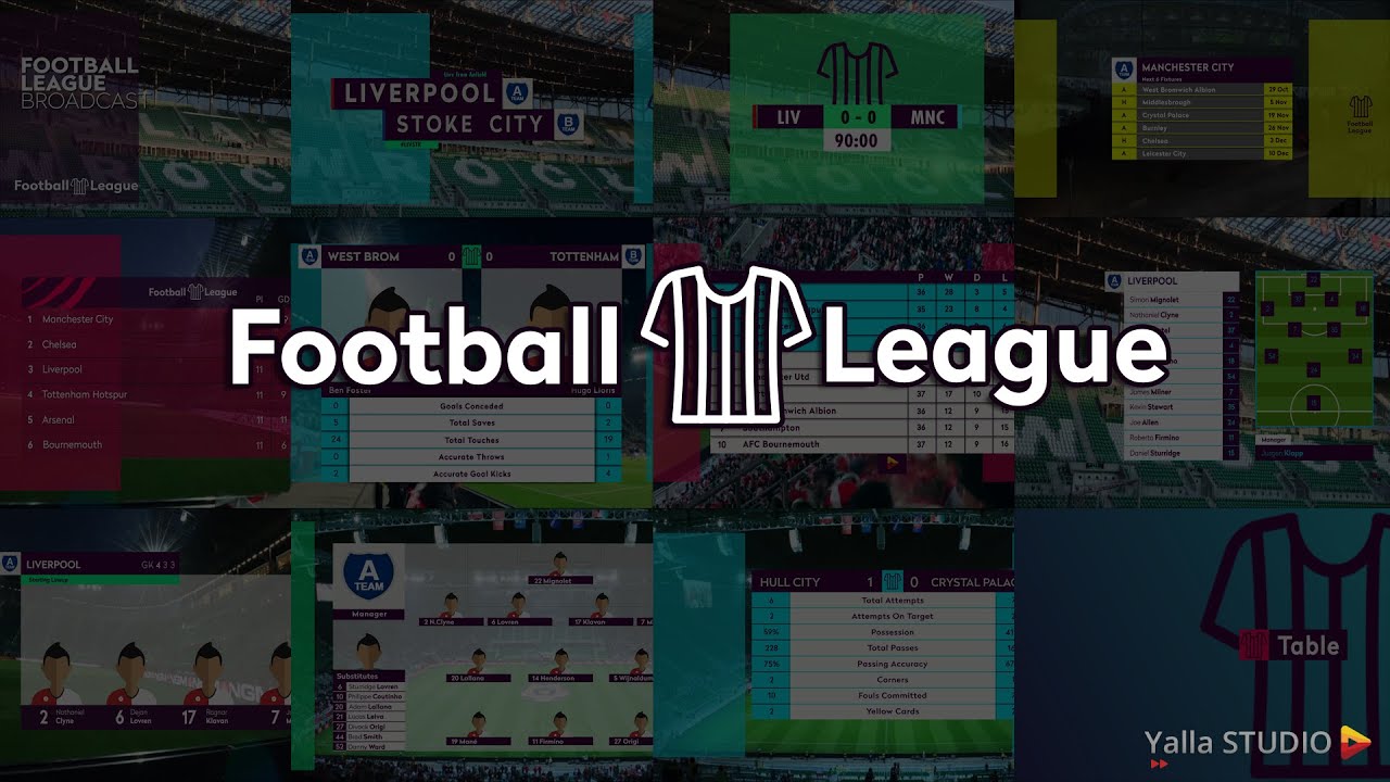 Football League Broadcast Graphics Package - After Effects template from Yalla Studio