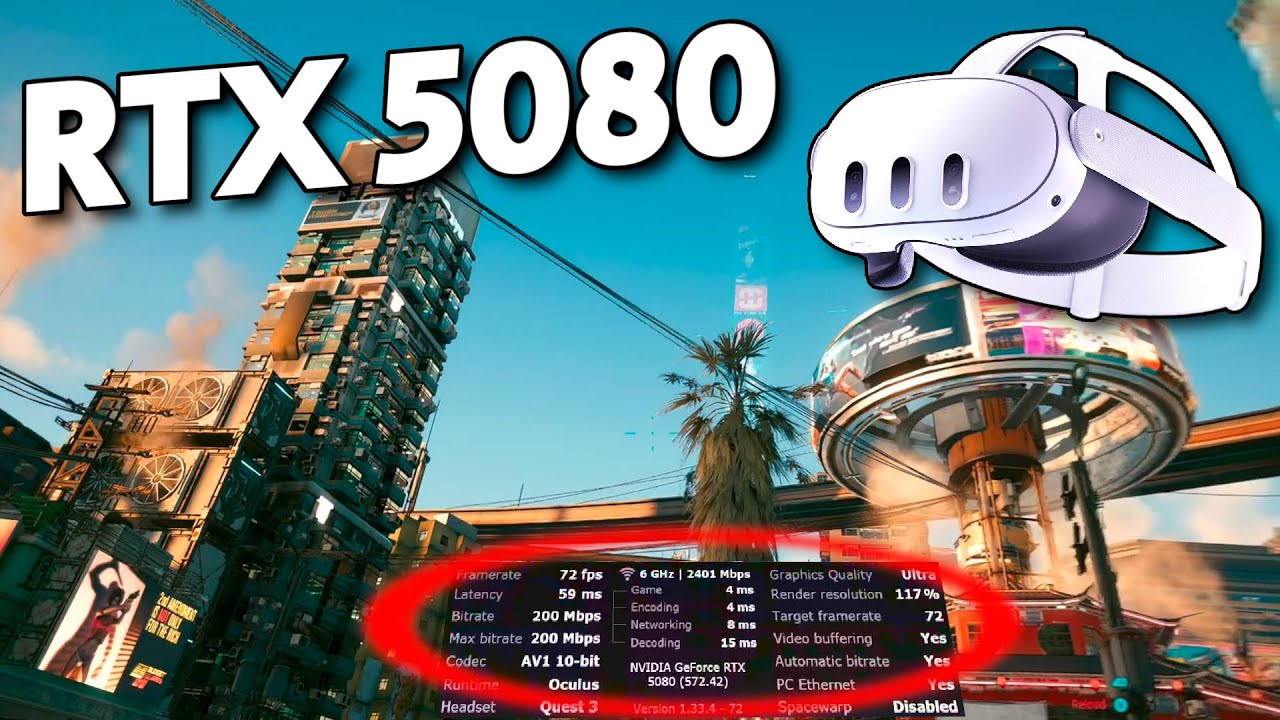 Cyberpunk 2077 in VR with an RTX 5080 and Quest 3!