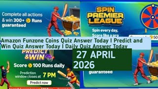 Amazon Funzone Coins Quiz Answer Today I Predict and Win Quiz Answer Today I Daily Quiz Answer Today