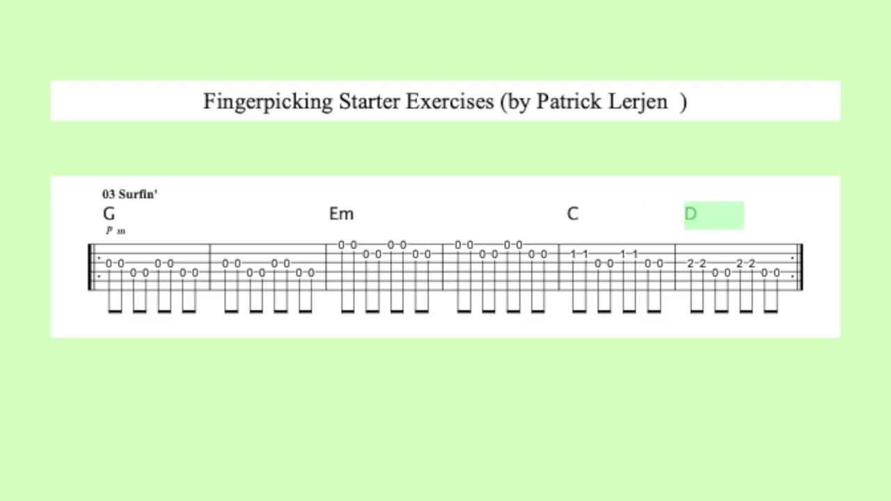 Picking 03 Surfin' (Student Guitar Exercise by Patrick Lerjen)