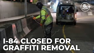 I-84 westbound closure lets crews clean graffiti, make repairs