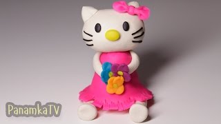 Play Doh Hello Kitty. How to make Playdough Hello Kitty Toys.