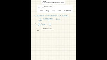 2012 AP Calculus AB Multiple Choice Series #18 – Definition of the Derivative at a Point