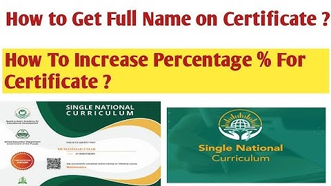 How To Get Full Name On SNC Certificate ? | How To Increase Percentage For Certificate ?