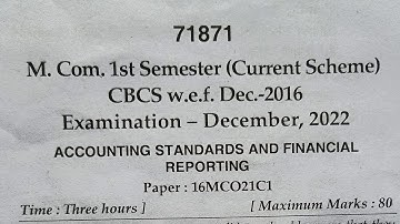 2023, MDU, M.com, 1st sem | accounting standard and financial reporting - Question paper