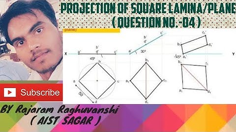 Projection of SQUARE Lamina/ Plane ( QUESTIONS NO.-04 )