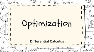 Optimization | Differential Calculus | Sir Gelo Lopez