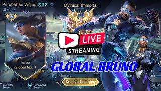 TOP GLOBAL BRUNO PUSH MMR OTW 1111 BINTANG -Mobile legends