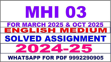 mhi 3 solved assignment 2024-25 | mhi 3 solved assignment in english 2025 | mhi 3 2024-25