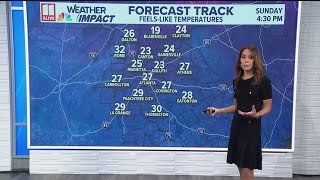 Atlanta begins Sunday morning with bitterly cold temperatures