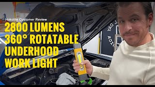 Customer Product Review: 2800 Lumens 360°Rotatable Underhood Work Light Rechargeable Mechanic Light