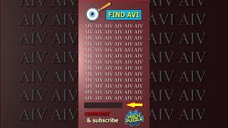 Find AVI where | Brain Teaser IQ Test #shorts #different #puzzles #opticalillusion #quiz