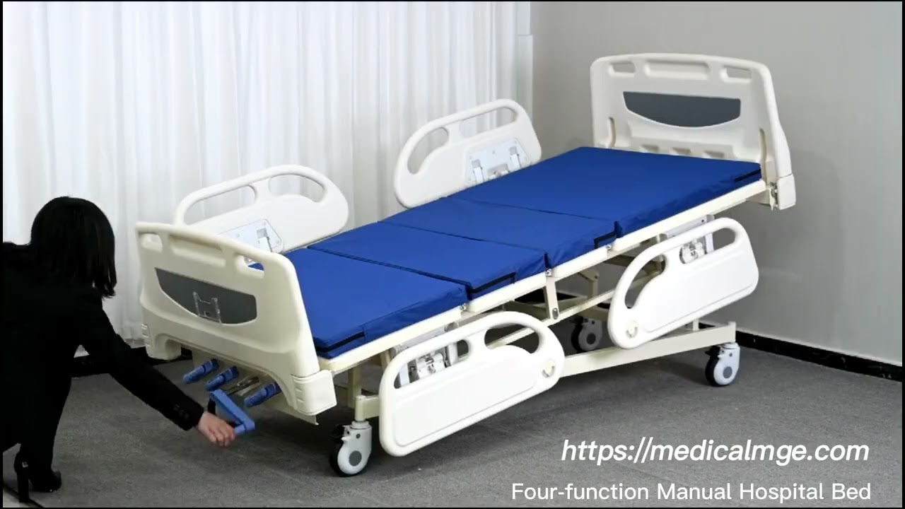 Four function manual hospital bed with hidden handle from MedicalMGE com