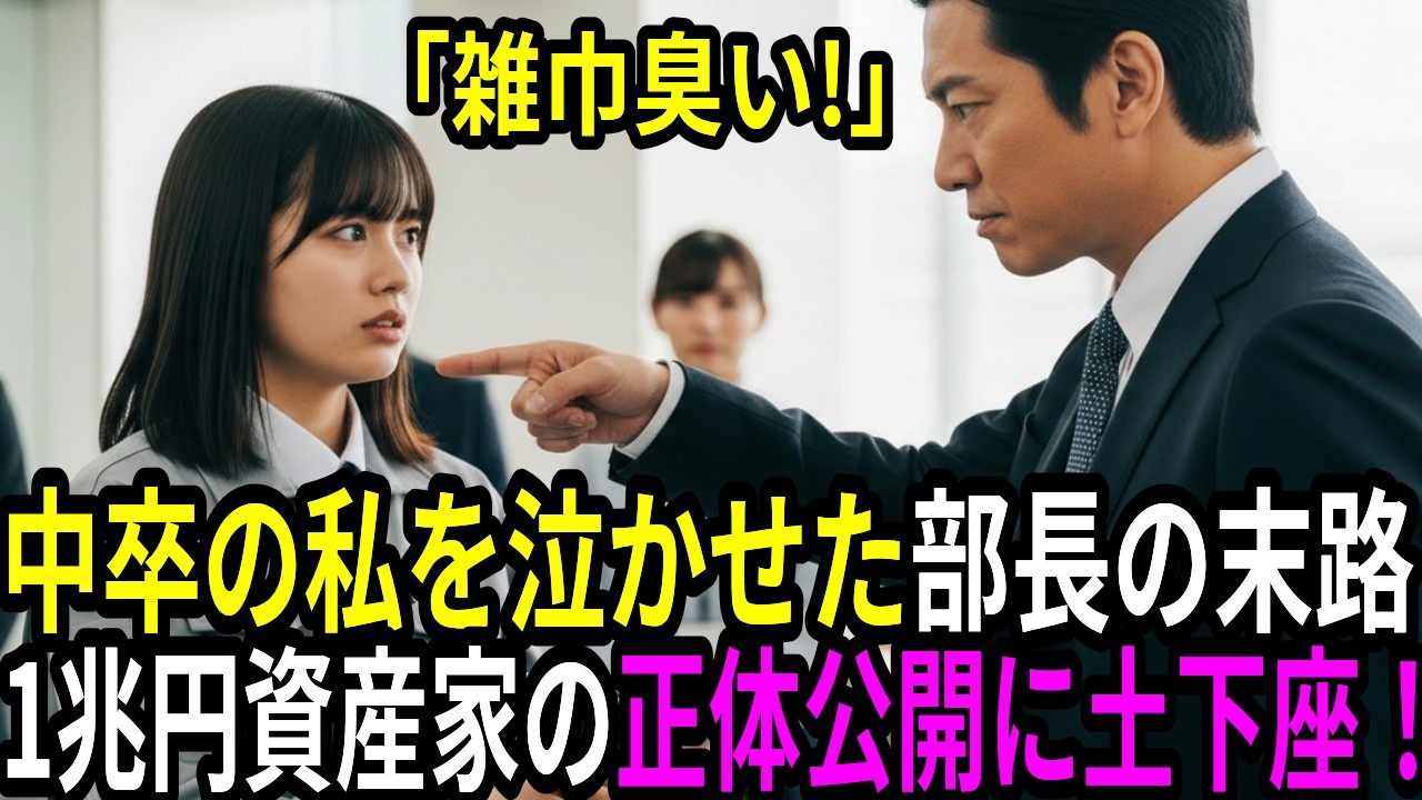 「雑巾臭いｗ」中卒女子清掃員のバケツを蹴飛ばした部長 → 5分後、終わりのない高級黒塗りの車列が現れ…「え、理事様…？」正体公開【スカッとする話】