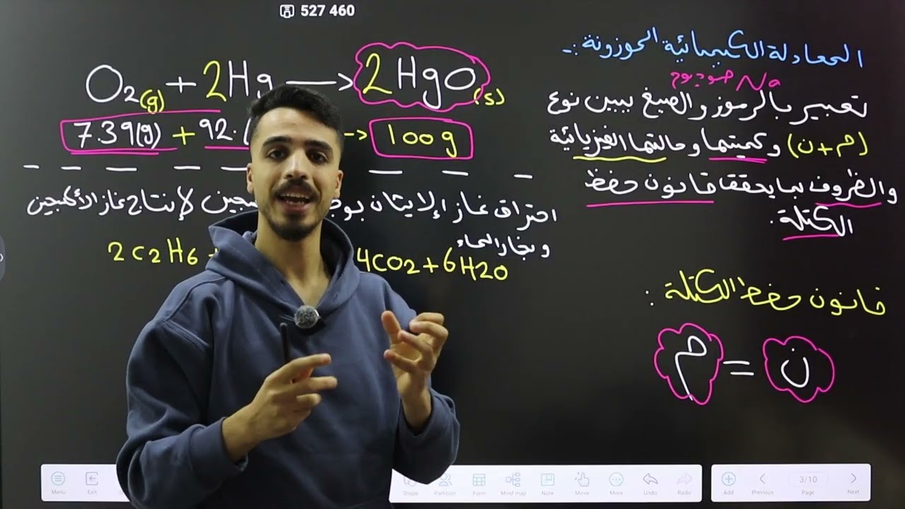 كيمياء عاشر - درس التفاعلات الكيميائية - الأستاذ عزالدين القواسمي