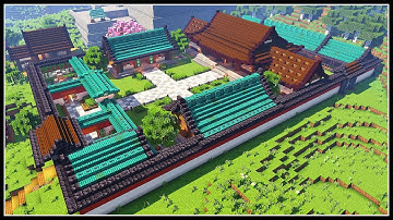 Japanese Courtyard Base | Minecraft Timelapse