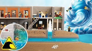 Tsunami Dam Breach Experiment  LEGO Prison Island Escape  Wave Machine Destruction