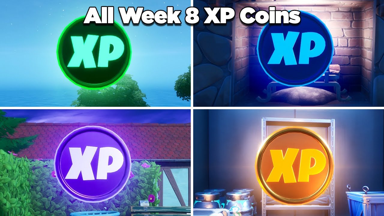 Fortnite All Week 8 XP Coins Location Guide (Gold, Purple, Blue & Green) -  Chapter 2 Season 3