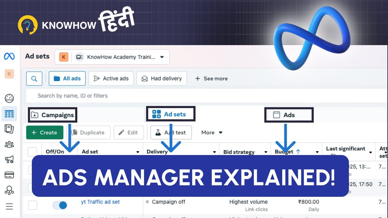 Facebook Ads Manager Tutorial in Hindi – Step-by-Step for Beginners (video lesson)