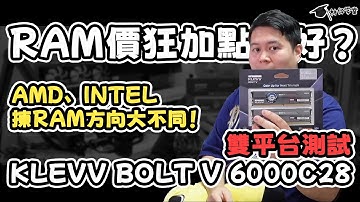 【林仔學堂】RAM價狂加點揀好？AMD、INTEL 揀RAM方向大不同！KLEVV BOLT V 6000C28 雙平台測試