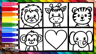 Draw And Color Wild Animals Drawings For Kids