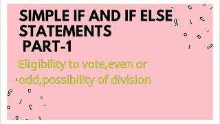 Eligibility to vote,even or odd,possibility of division in C.
