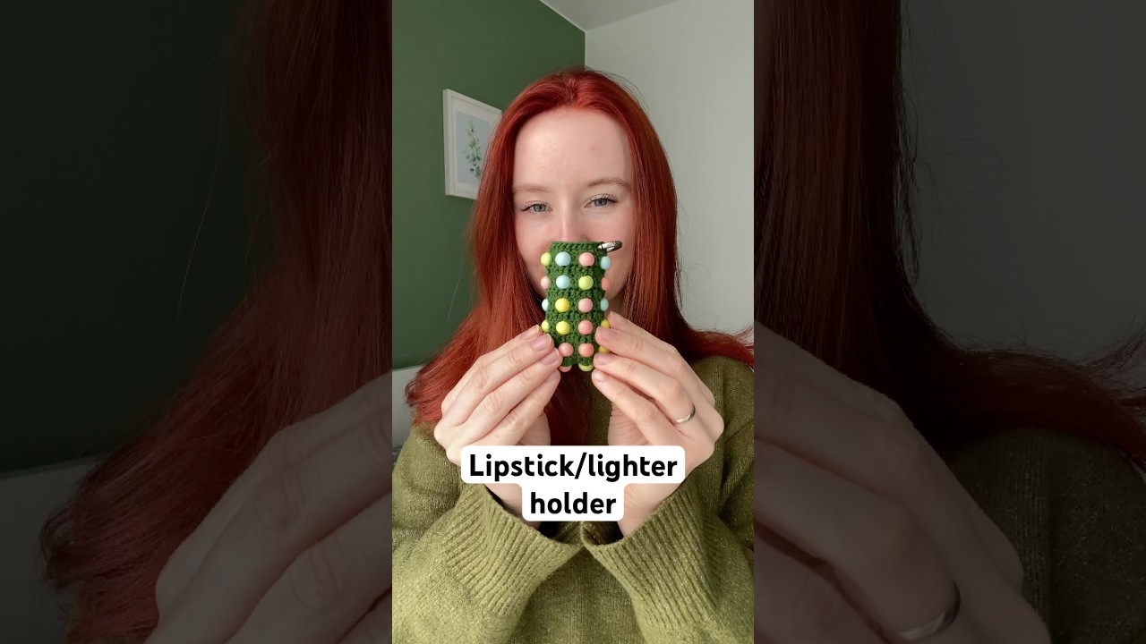 Crochet lighter/lipstick holder ✨ #crochet #crochetideas