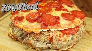 Pizza dentro de una HAMBURGUESA dentro de PIZZA de 7000 KCAL!!! |El Pirata VS Joe BurgerChallenge