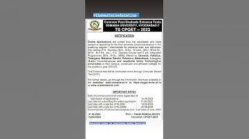 CPGET ADMISSION 2023 NOTIFICATION
