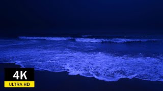 Find Peace With The Rhythmic Sound Of Blue Waves Lapping On The Soothing Beach 4K Video