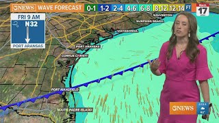 Waves and wind picks up in the forecast for Corpus Christi and Port Aransas Beaches