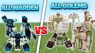 All golem Vs All Warden in Minecraft  - Warden vs All  Iron Golems -  Mutant Iron Golems vs  Warden