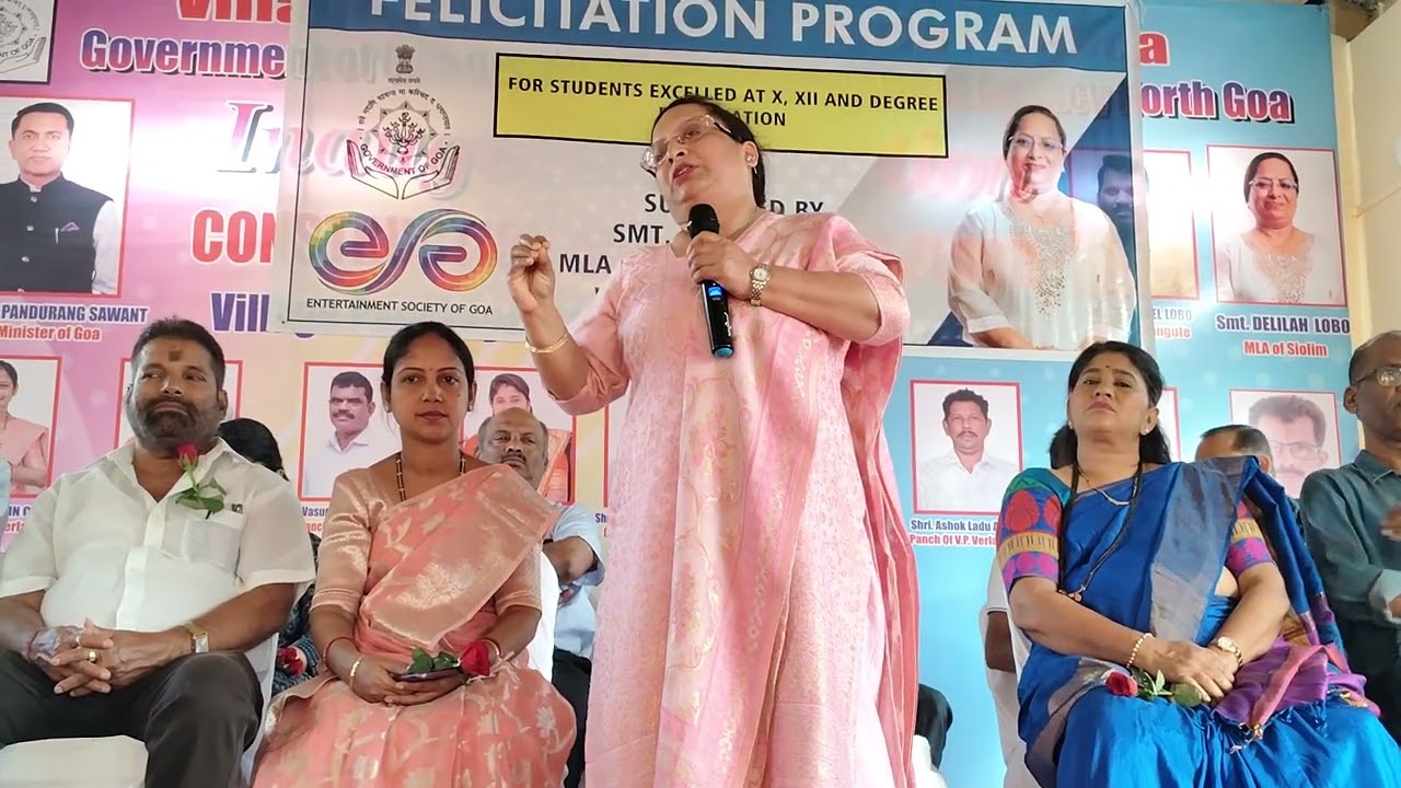 Siolim mla dilaila lobo on felicitation of meritorious students program at verla canca.
