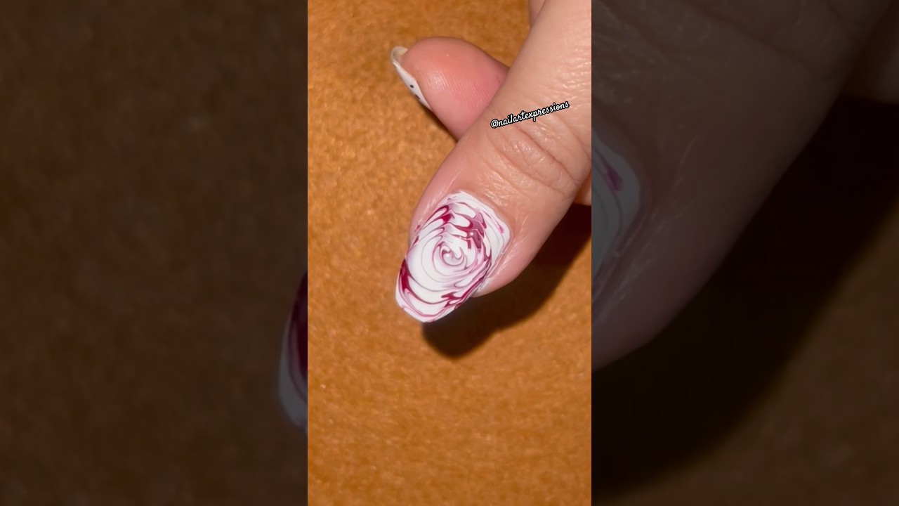 Easy Rose 🌹 nail art with needle 
