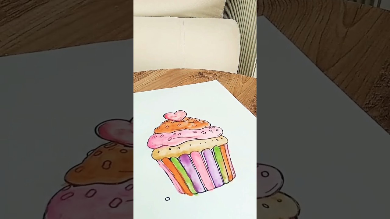 How To Paint A Watercolour Cupcake 