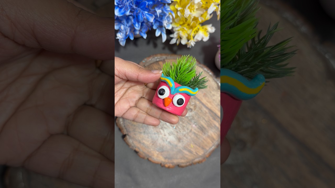 Diy cute planter with bottle cap 