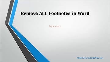 Quickly Remove All Footnotes From Document In Word