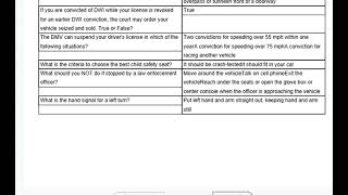 NC DMV Permit Test cheat sheet Flashcards