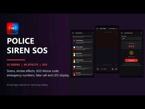 Police Siren SOS | 35 Sirens, 60 Effects, SOS Morse Code, Emergency Numbers and Fake Call