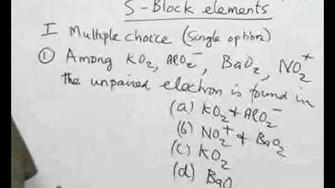 s-Block Elements - Problem Solving 1