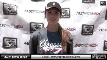 2023 Emma Wood 3.5 GPA Athletic Outfielder Softball Skills Video Norcal Choppers 18 Gold Kiko/Stone