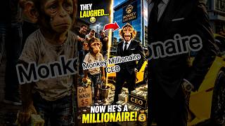 Monkey Become MILLIONAIRE CEO😱💰l #monkey #monkeys #short #trending #carwash