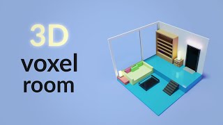 Voxel Speed Art. Modern room. MagicaVoxel Speedpaint