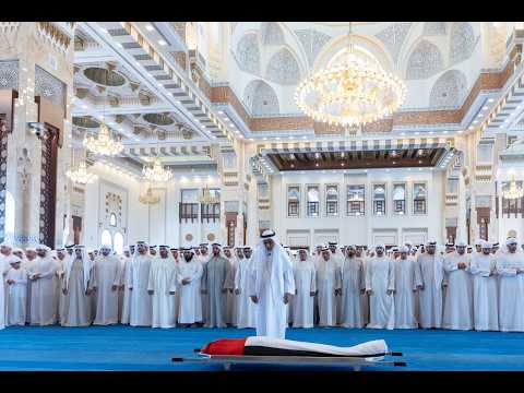 Mohammed bin Rashid performs the funeral prayer for Ahmed bin Rashid