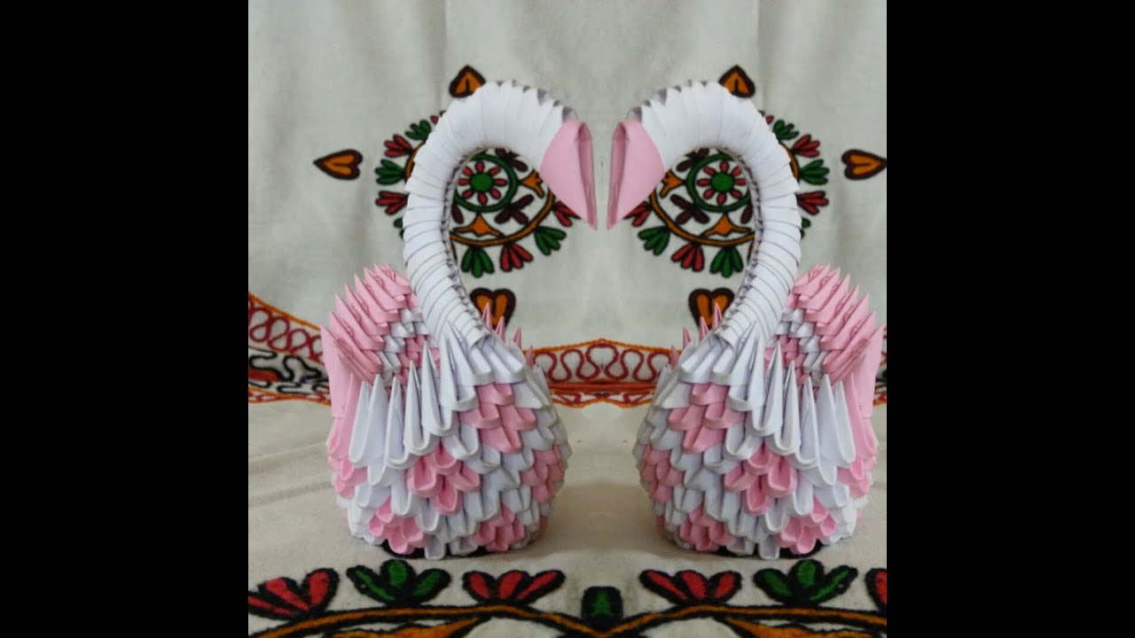 3d Origami Mini Swan tutorial - YouTube